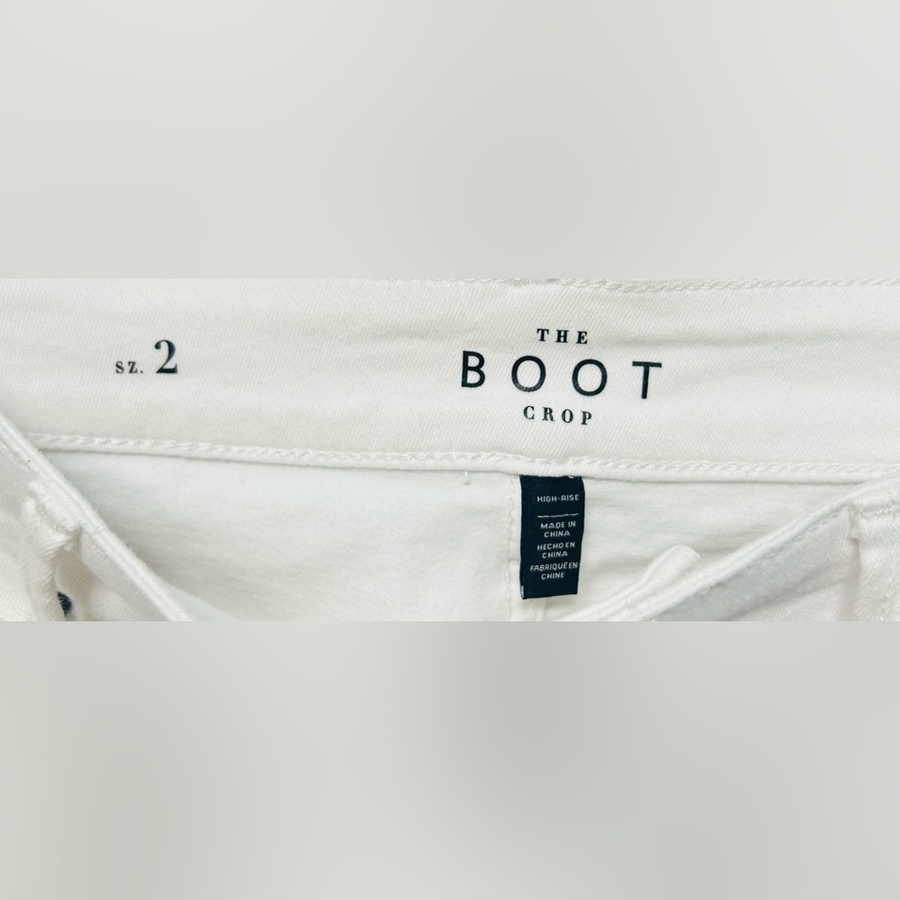 White House Black Market White Boot Cropped Jeans with Black Detail - Picture 5 of 5